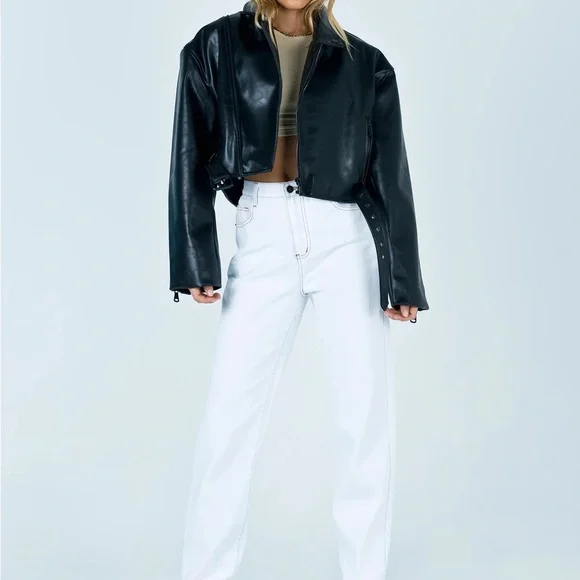 Lioness Staten Island Jacket Black | PU Leather | Womens M - Picture 2 of 10